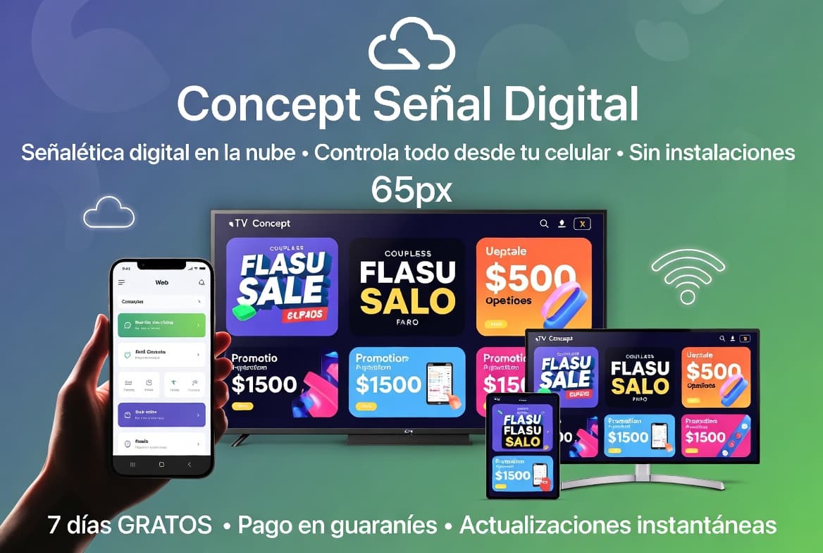 Concept Señal Digital — controlá tus pantallas desde el celular